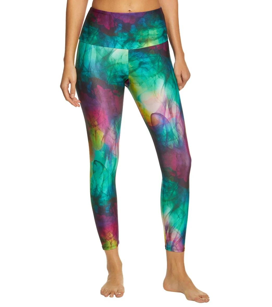 Onzie High Waisted Basic 7/8 Yoga Leggings Smoke and Mirror