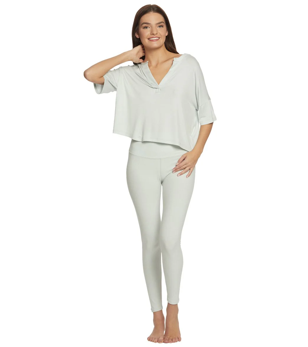 Beyond Yoga Spacedye High Waisted Caught In The Midi 7/8 Yoga Leggings Glacier/White