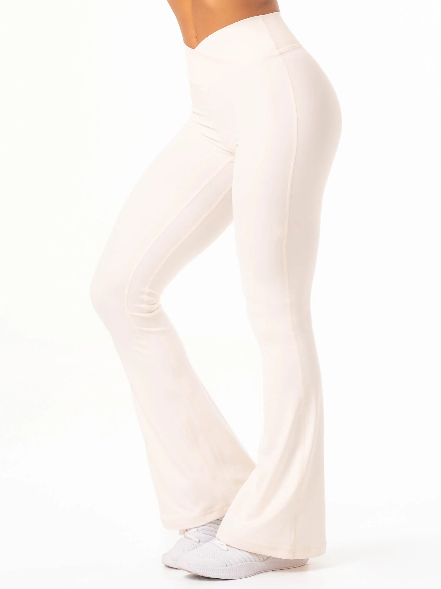 NKD Cross Waist Flared Leggings - Off White
