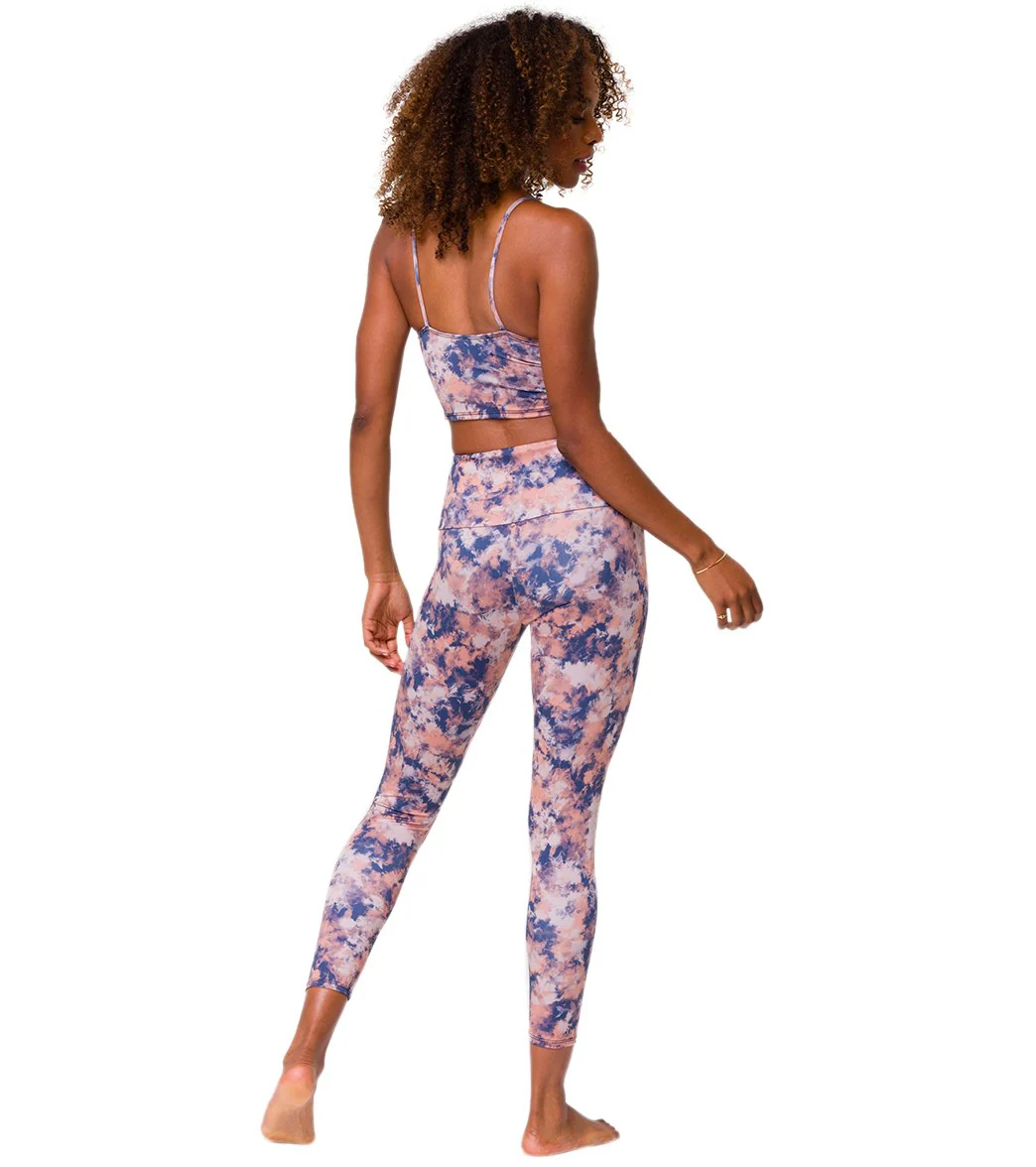 Onzie High Waisted Basic 7/8 Yoga Leggings Earth Tie Dye