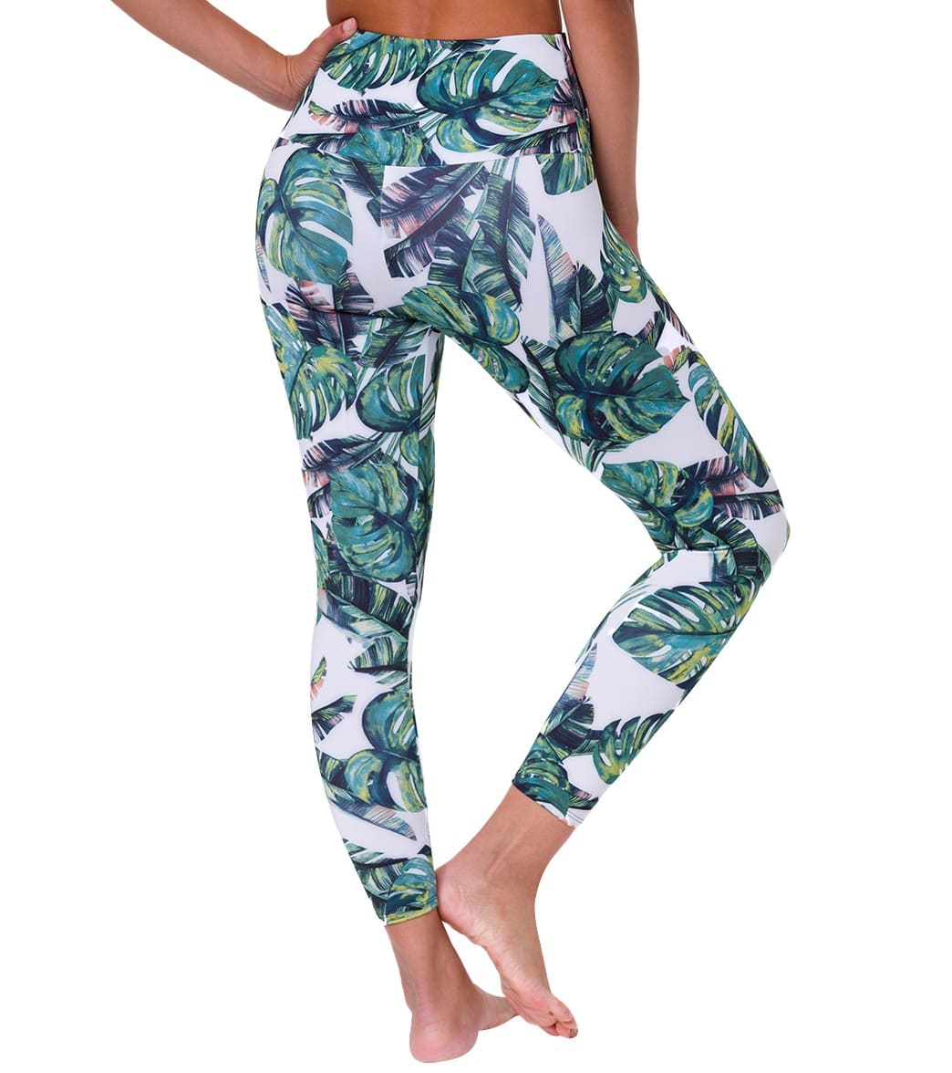 Onzie High Waisted Basic 7/8 Yoga Leggings Tropics