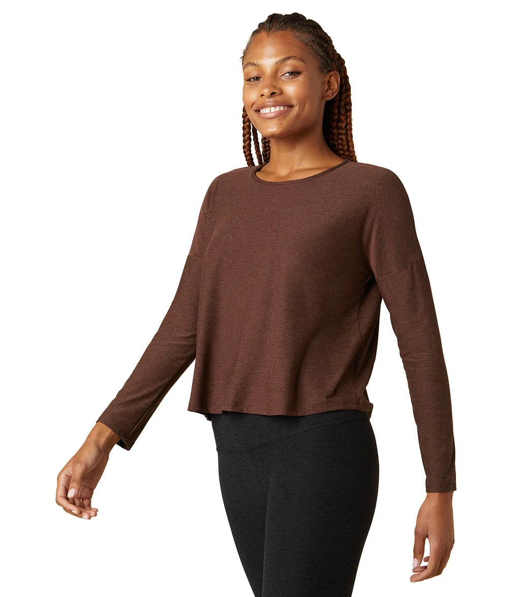 Beyond Yoga Featherweight Morning Light Cropped Pullover