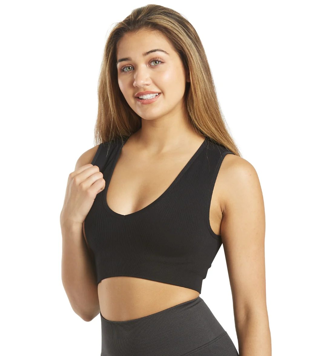 Spiritual Gangster Ribbed Metta Plunge Yoga Brami