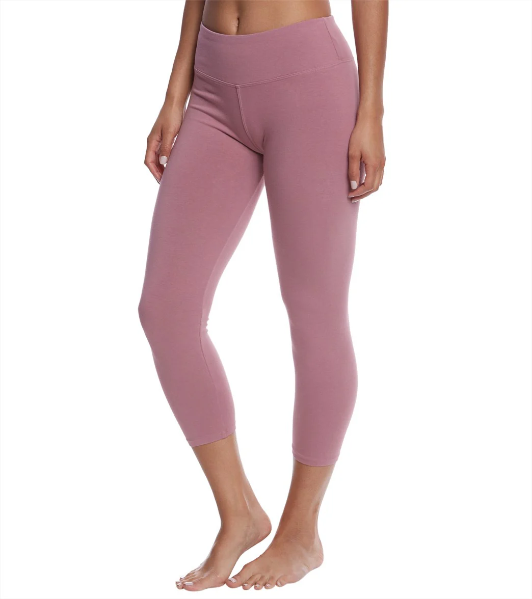 Hard Tail Flat Waisted Cotton Yoga Capris