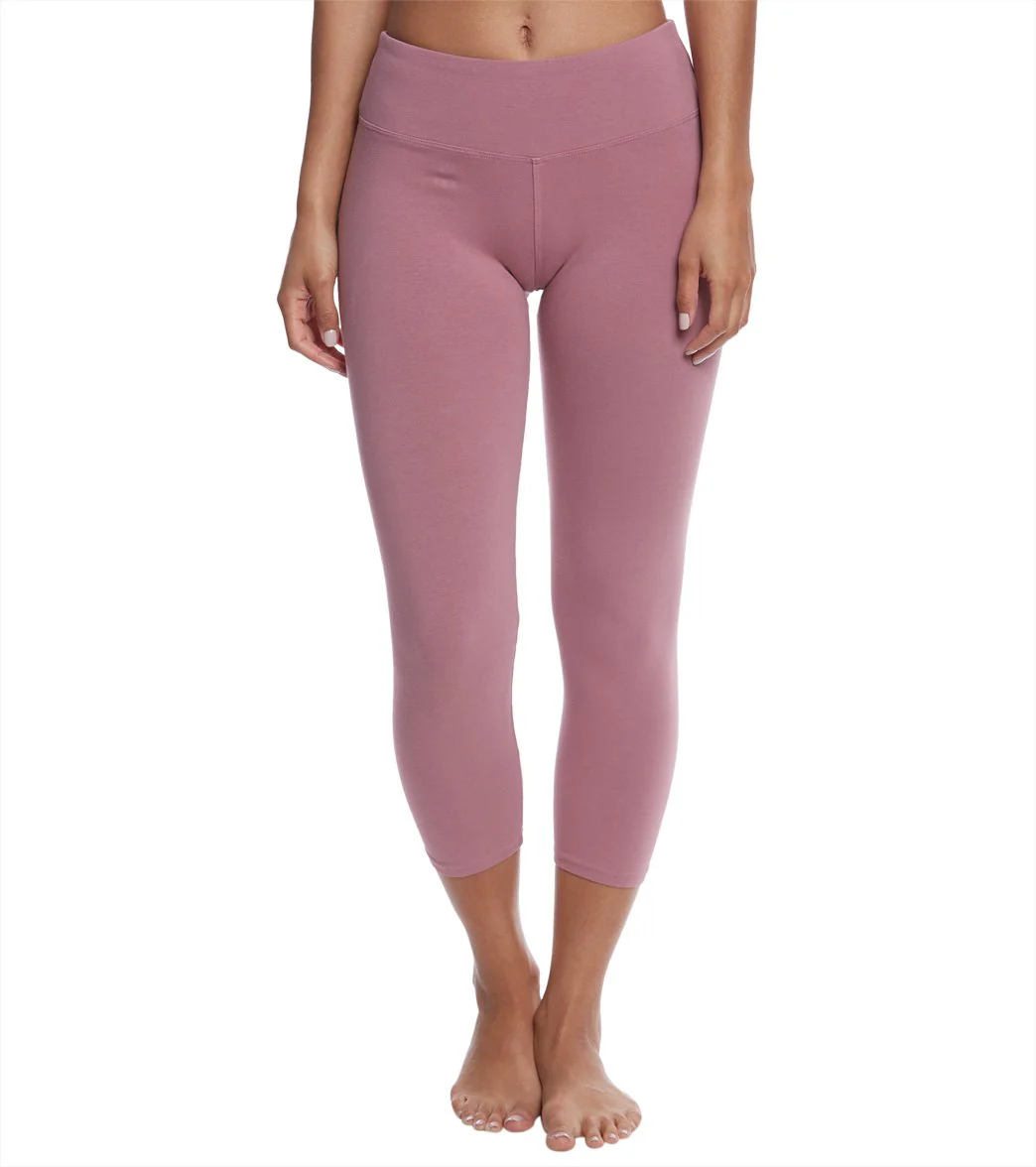 Hard Tail Flat Waisted Cotton Yoga Capris