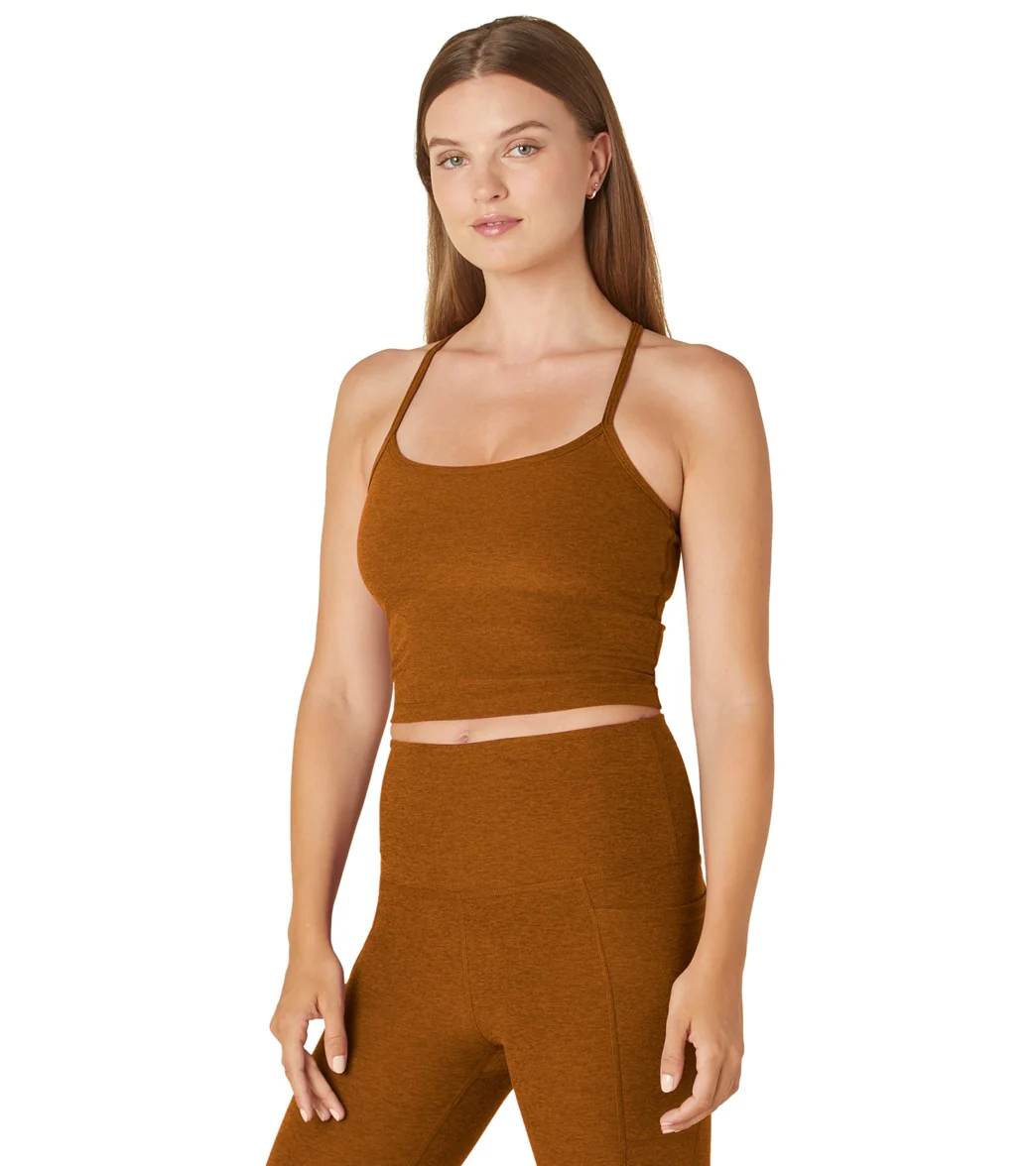 Beyond Yoga Spacedye Slim Racerback Cropped Tank Clove Brown Heather