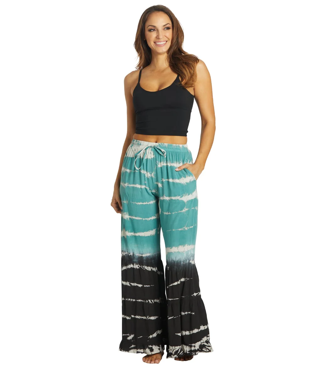 Yak & Yeti Boho Tiered Palazzo Tie Dye Pants