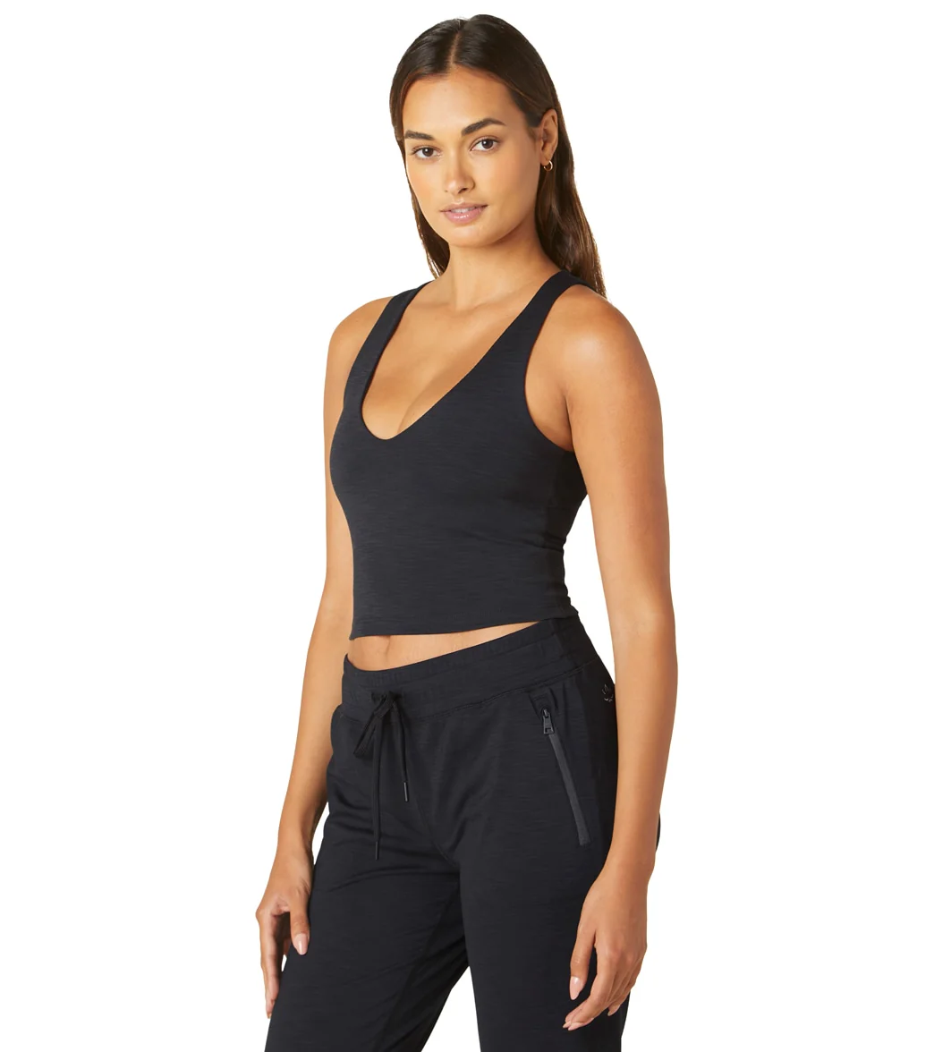 Beyond Yoga Heather Rib Fresh Cut Cropped Tank