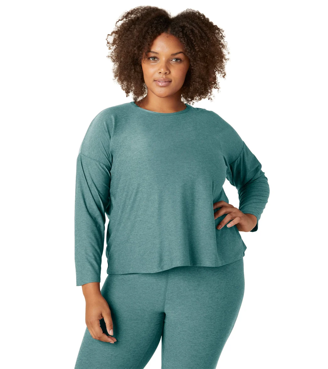 Beyond Yoga Plus Featherweight Morning Light Cropped Pullover