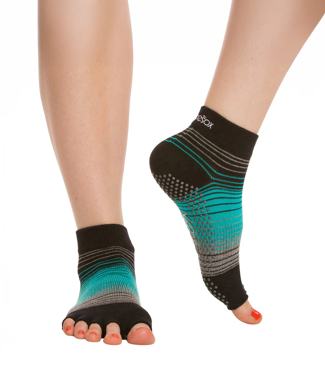 Toesox Ankle Length Half-Toe Yoga Grip Socks