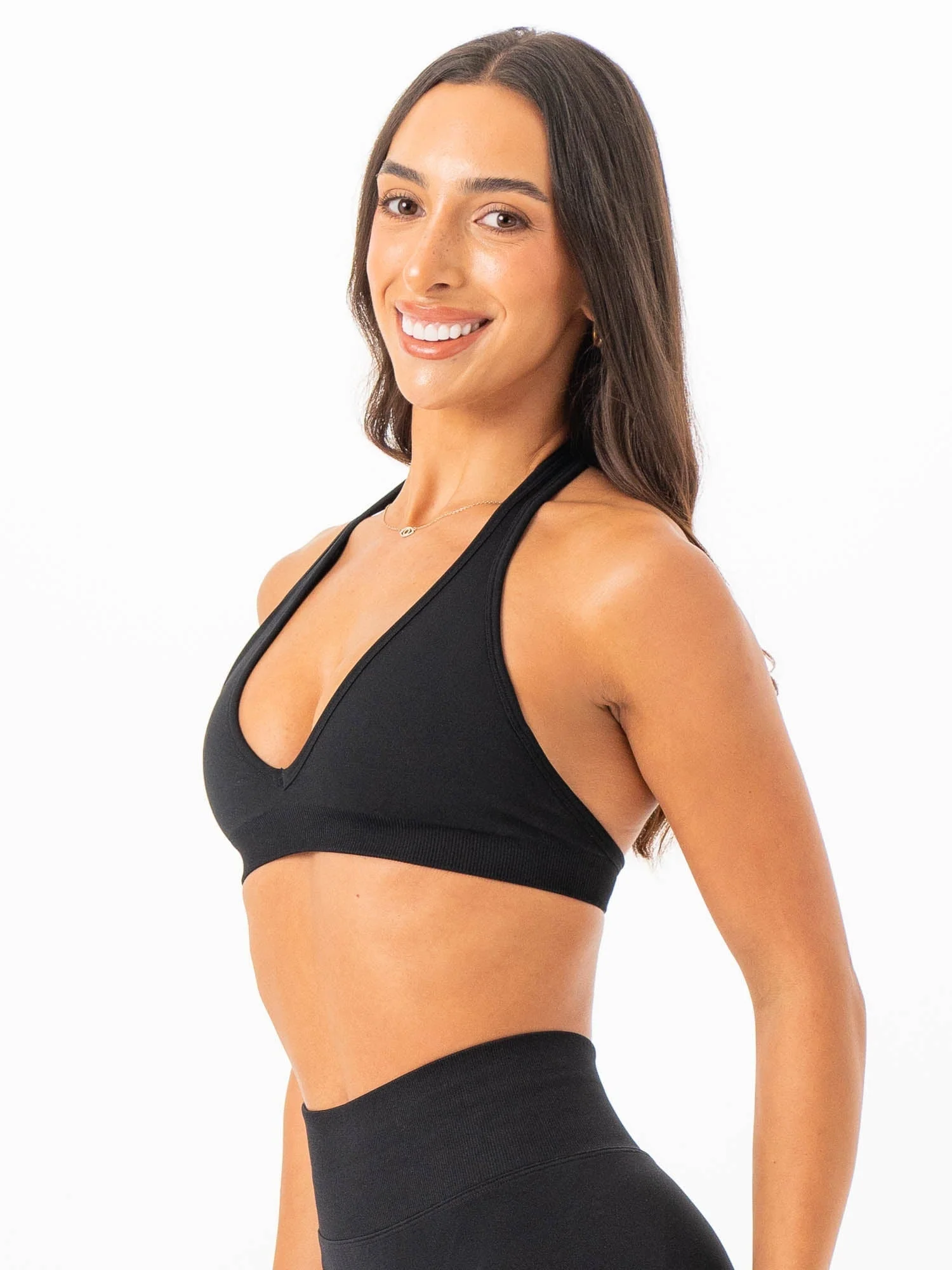 Sculpt Seamless Halter Bra - Black