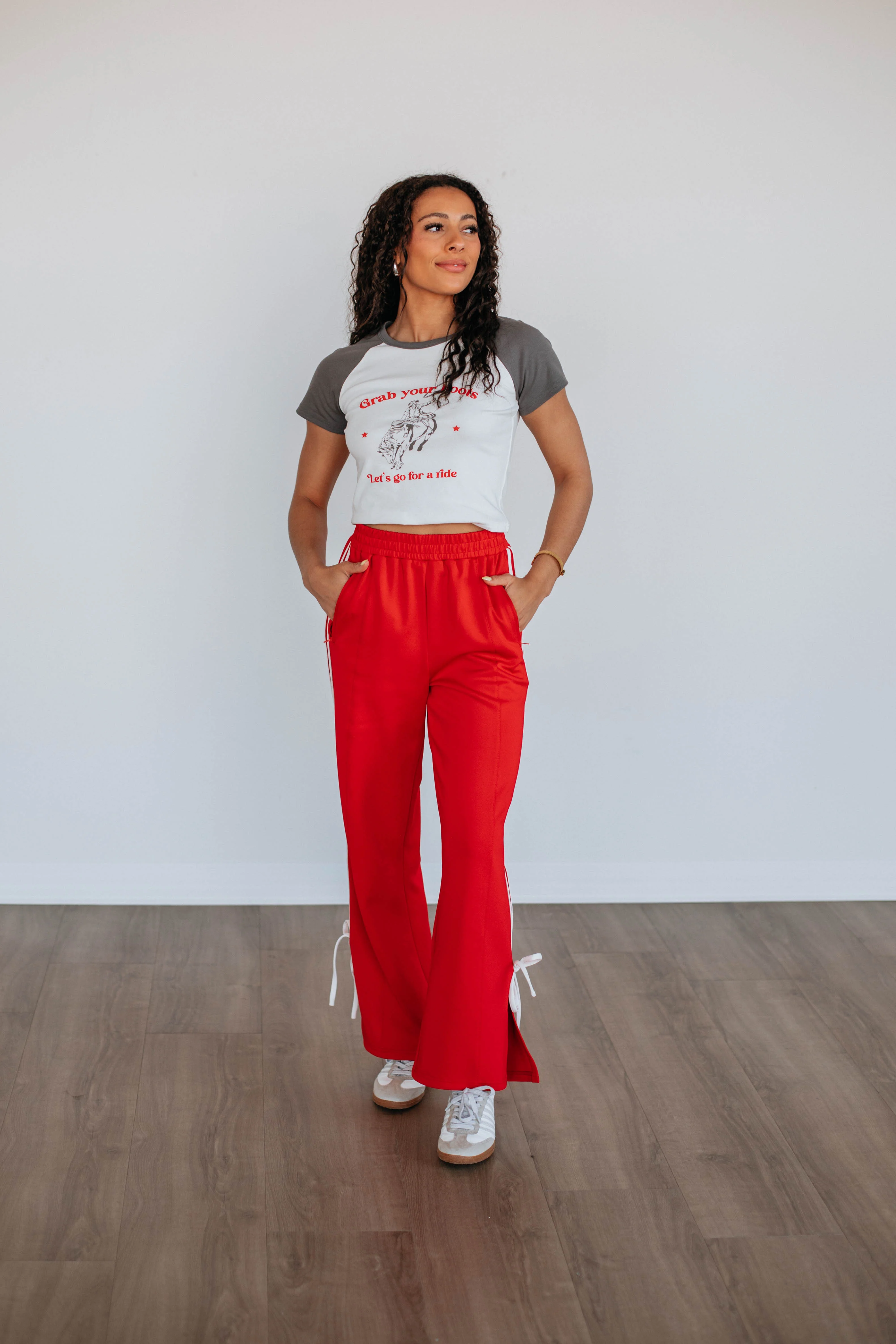 Taylar Track Pants - Cherry