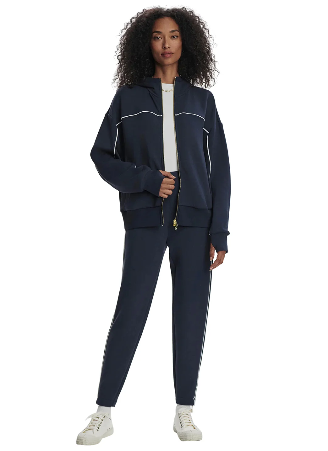 Varley Gia Zip Through Hooded Sweater Jacket