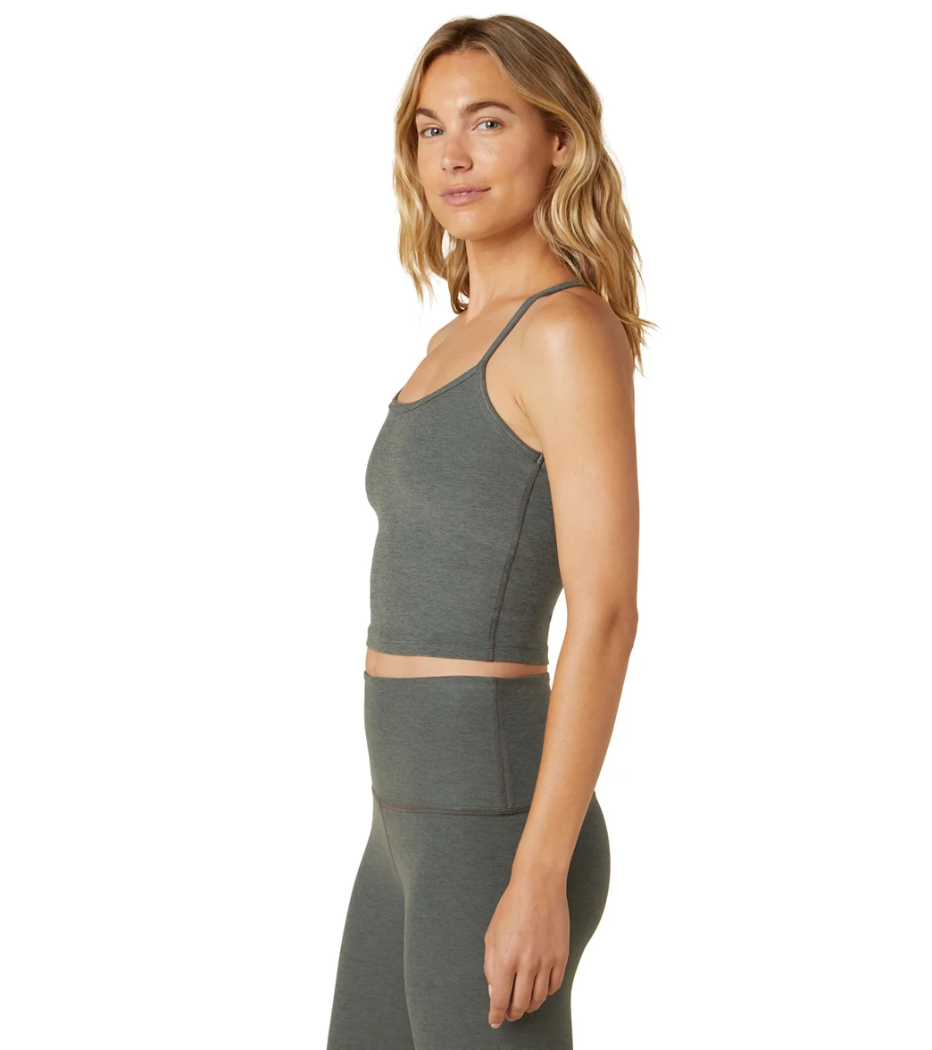 Beyond Yoga Spacedye Slim Racerback Cropped Tank Pewter Heather