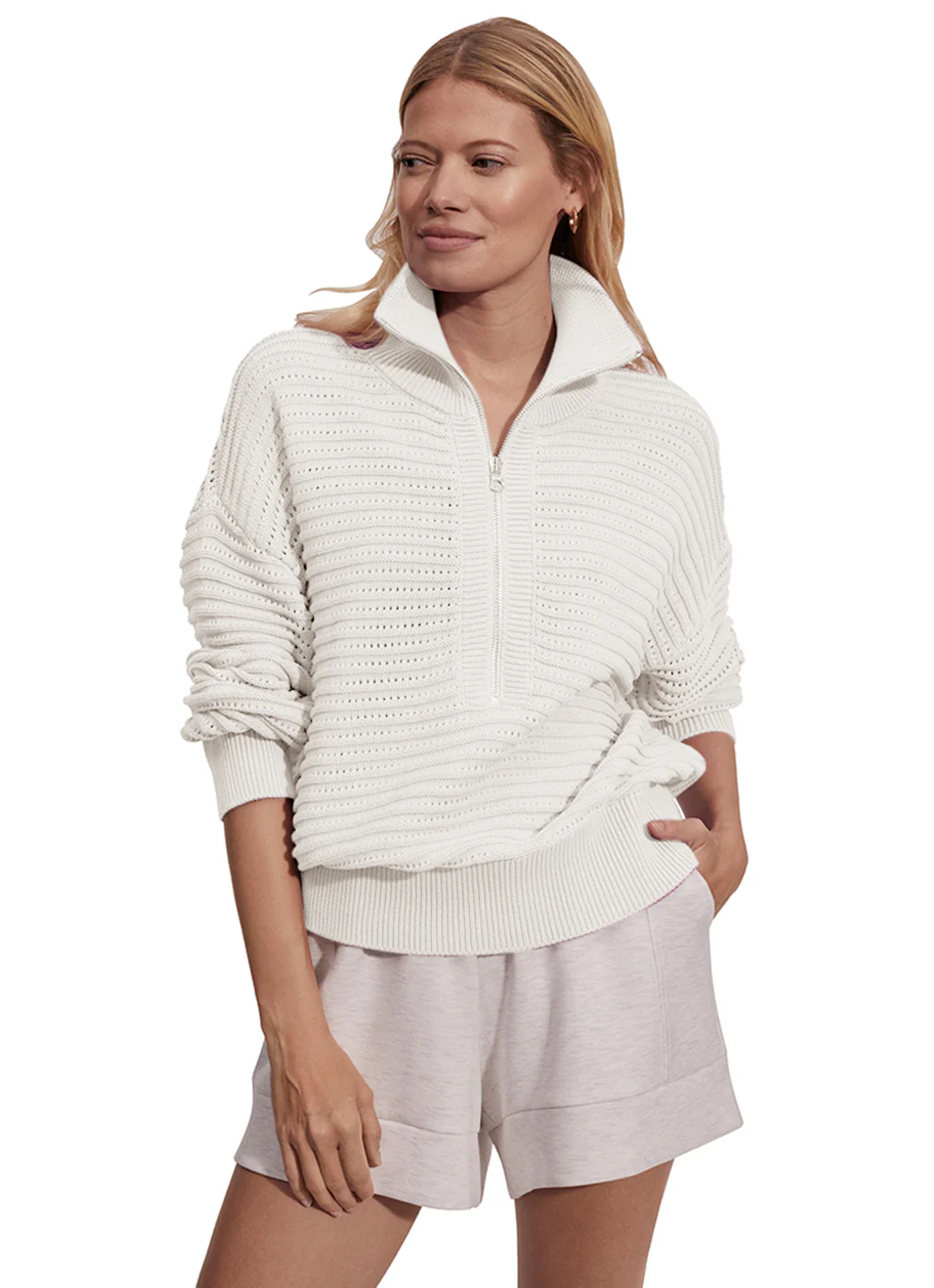 Varley Tara Pointelle Half Zip