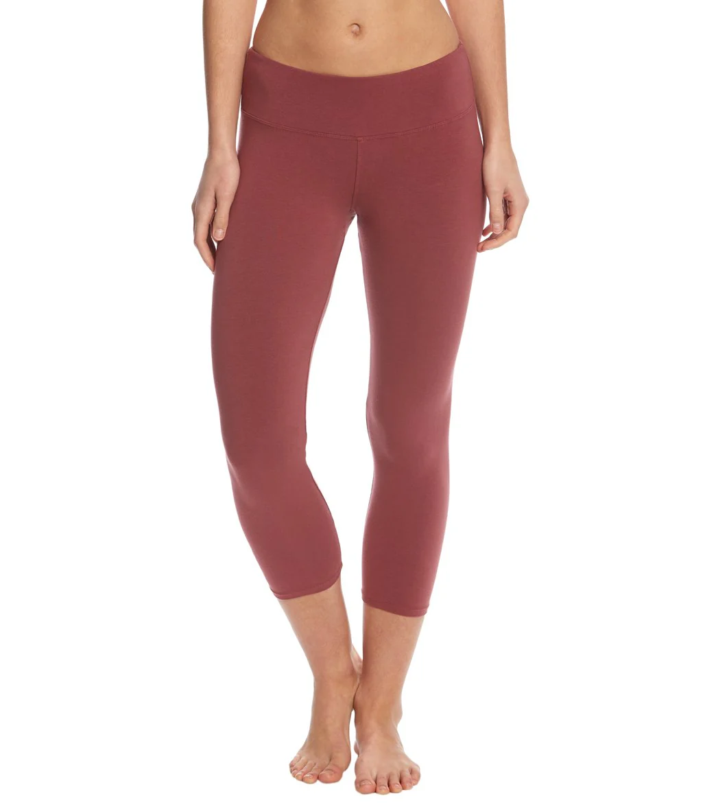 Hard Tail Flat Waisted Cotton Yoga Capris