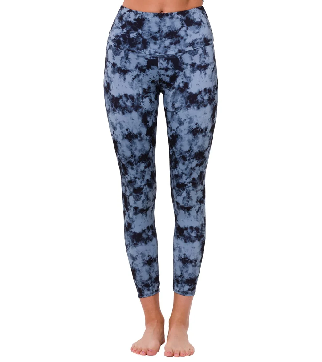 Onzie High Waisted Basic 7/8 Yoga Leggings Moonstone Acid Wash
