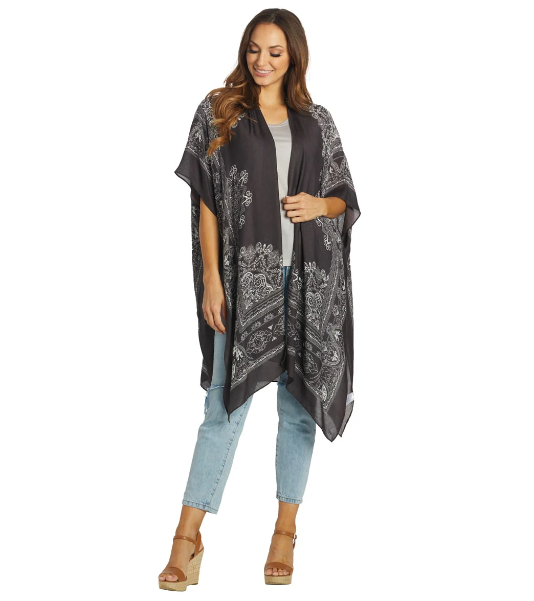 Yak & Yeti Boho Floral Medallion Kimono Wrap