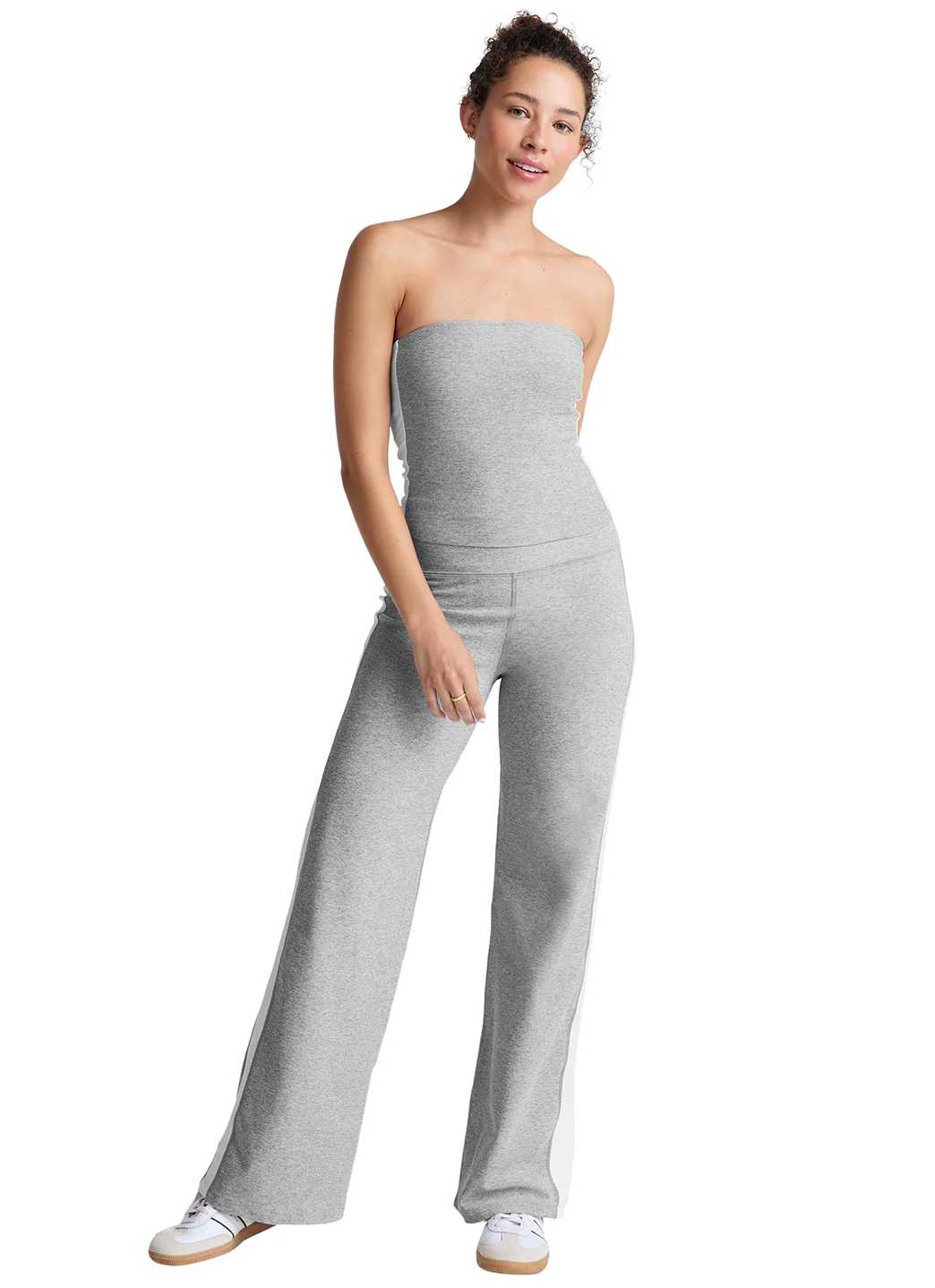 Beyond Yoga Spacedye Line Up Strapless Cropped Top