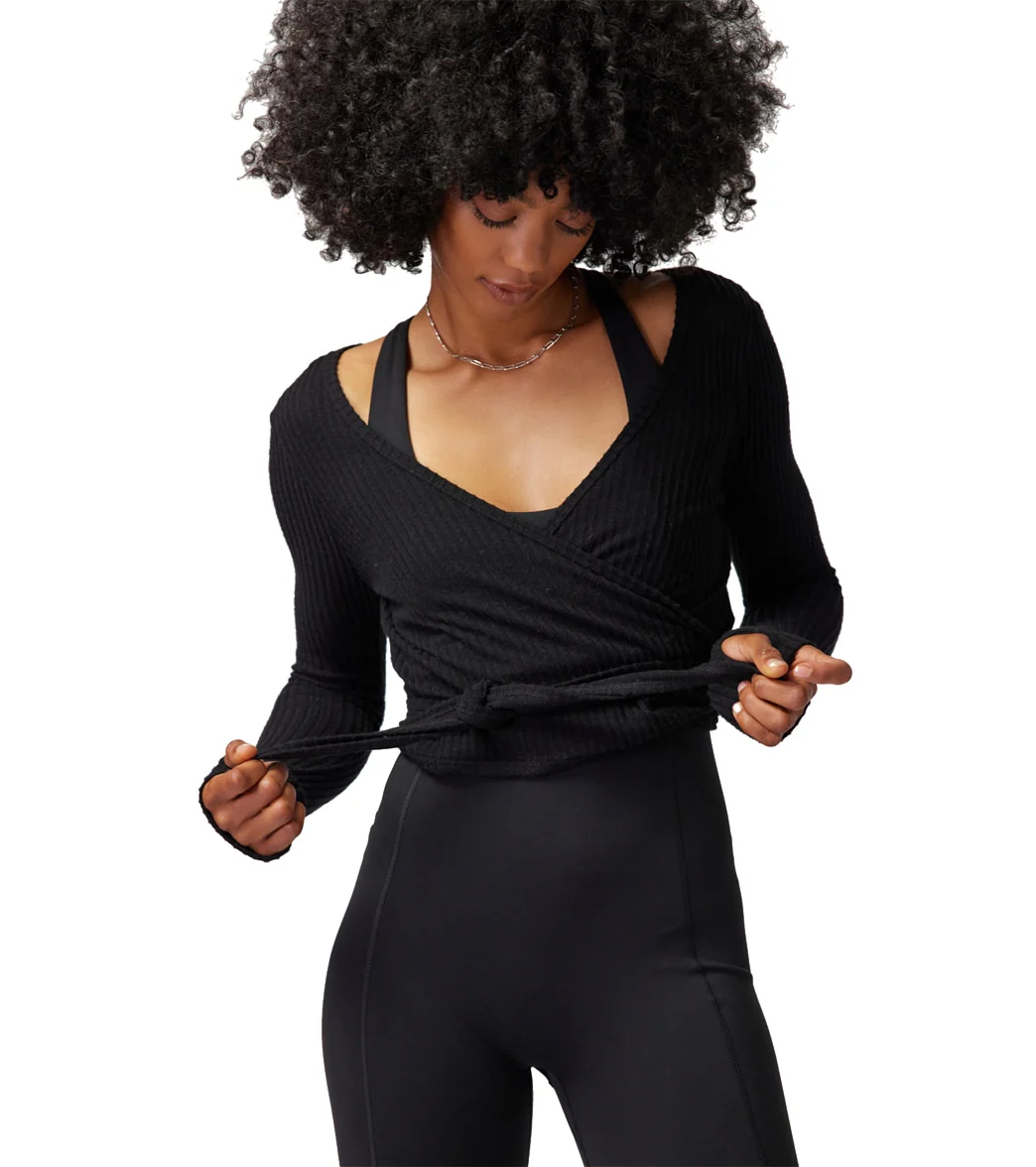 Spiritual Gangster Harmony Rib Wrap Sweater