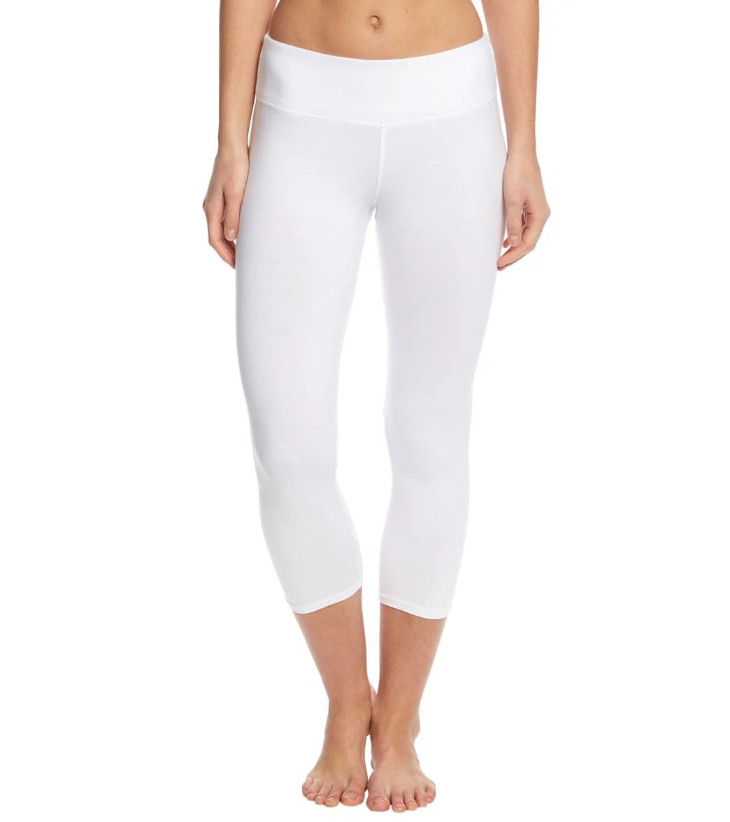 Hard Tail Flat Waisted Cotton Yoga Capris