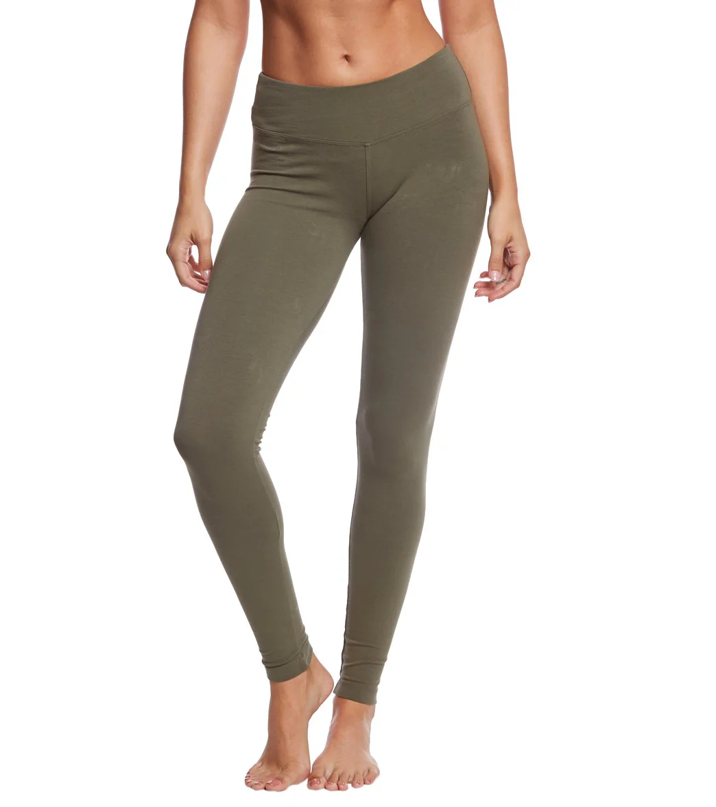 Hard Tail Flat Waist Cotton Ankle Yoga Leggings