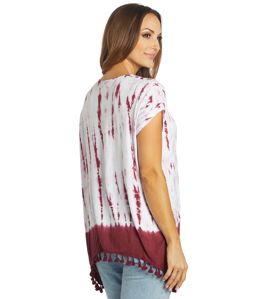 Yak & Yeti Gypsy Tie Dye Tassel Hem Tee