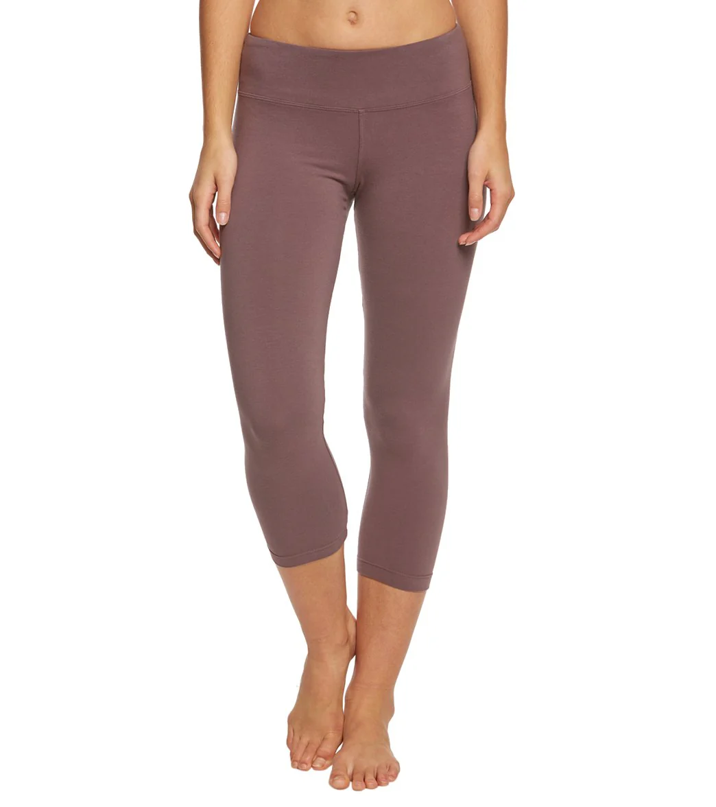 Hard Tail Flat Waisted Cotton Yoga Capris