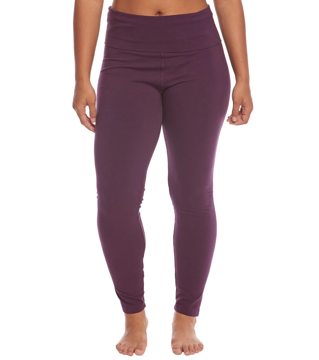Hard Tail Plus Size Contour Rolldown Cotton Yoga Leggings
