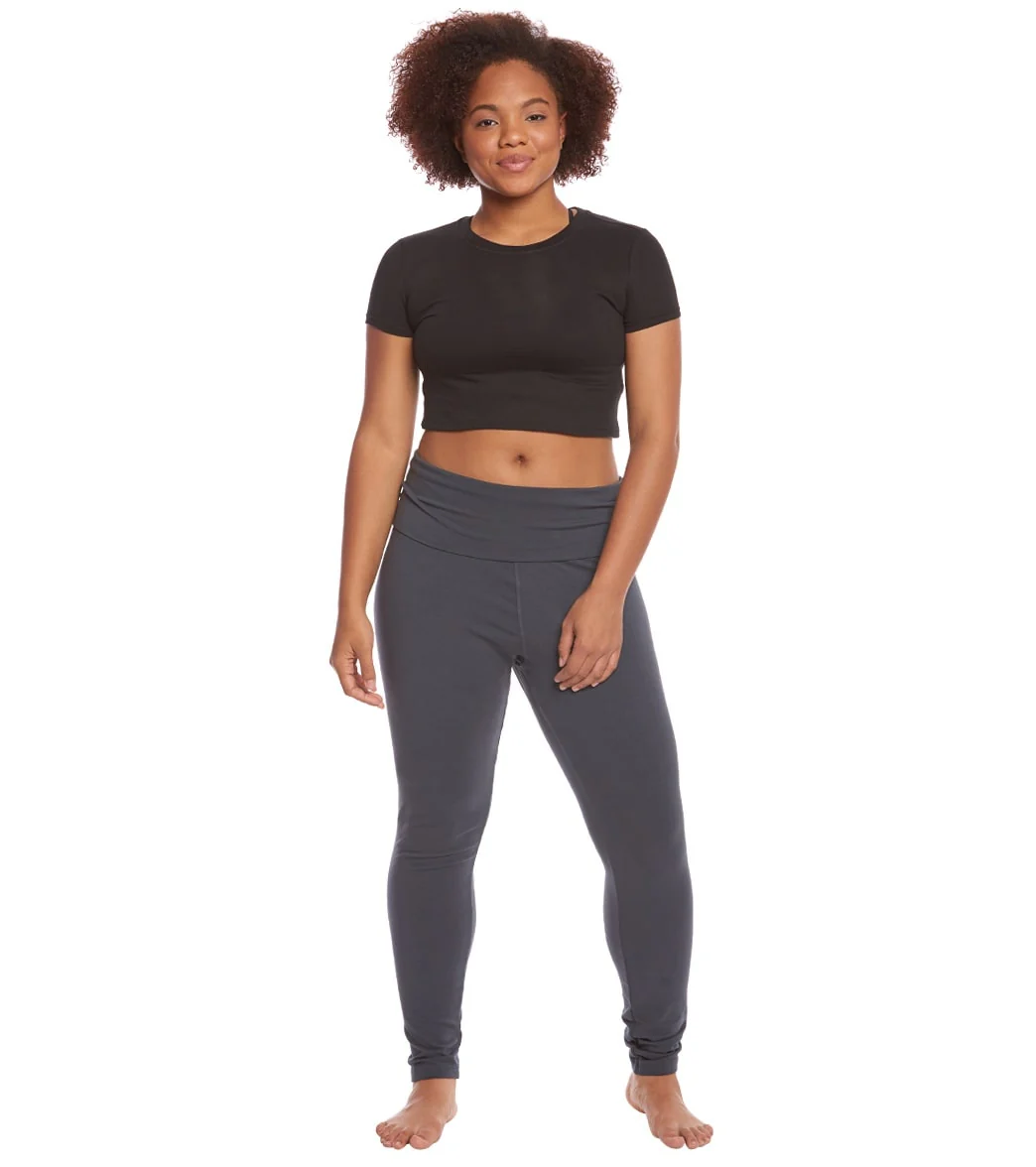 Hard Tail Plus Size Contour Rolldown Cotton Yoga Leggings