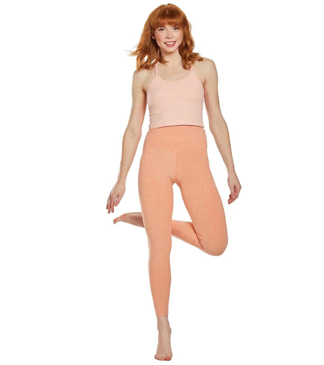 Beyond Yoga Spacedye High Waisted Caught In The Midi 7/8 Yoga Leggings Coral Dust Melon