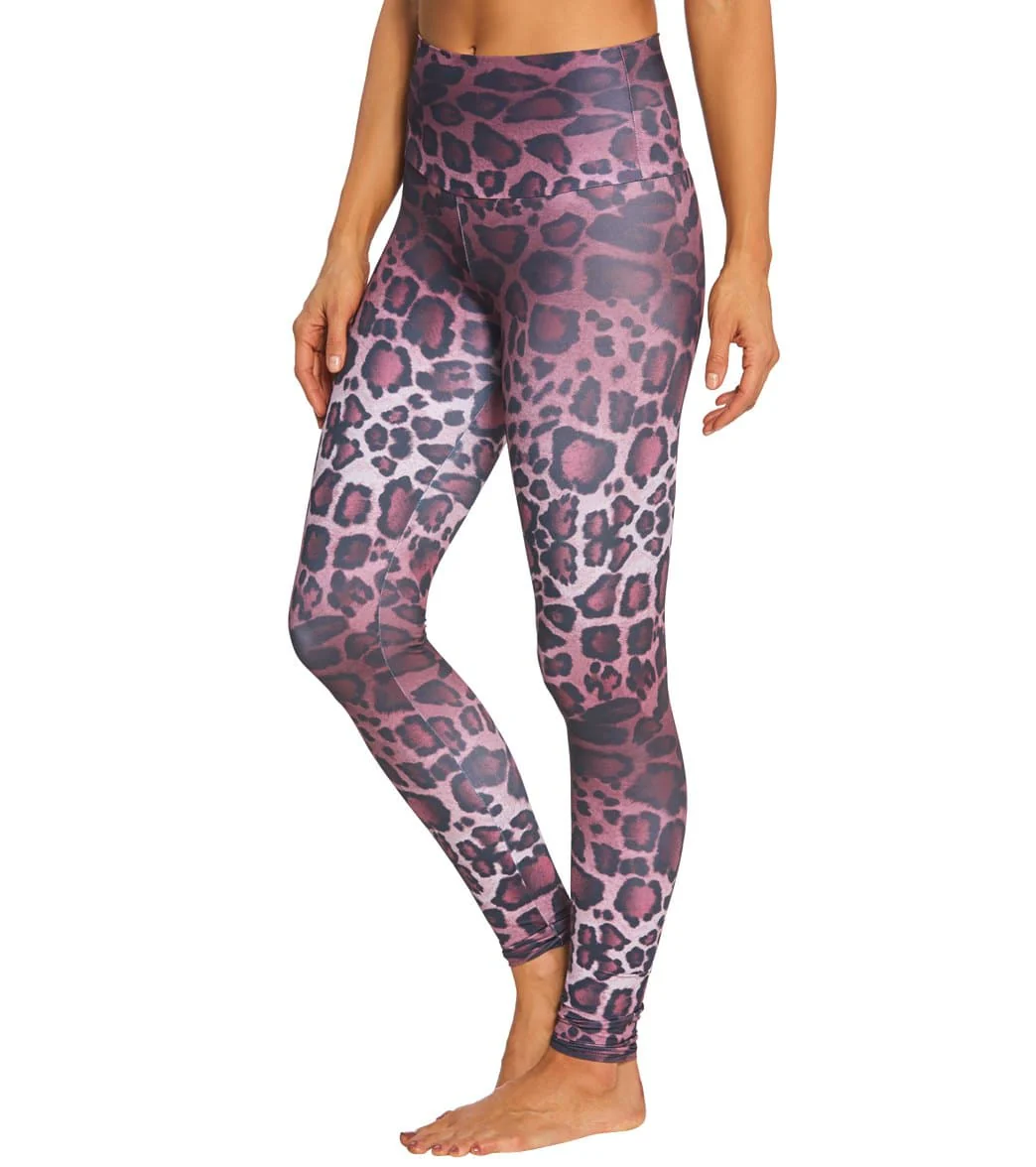 Onzie High Waisted Yoga Leggings Purple Cheetah