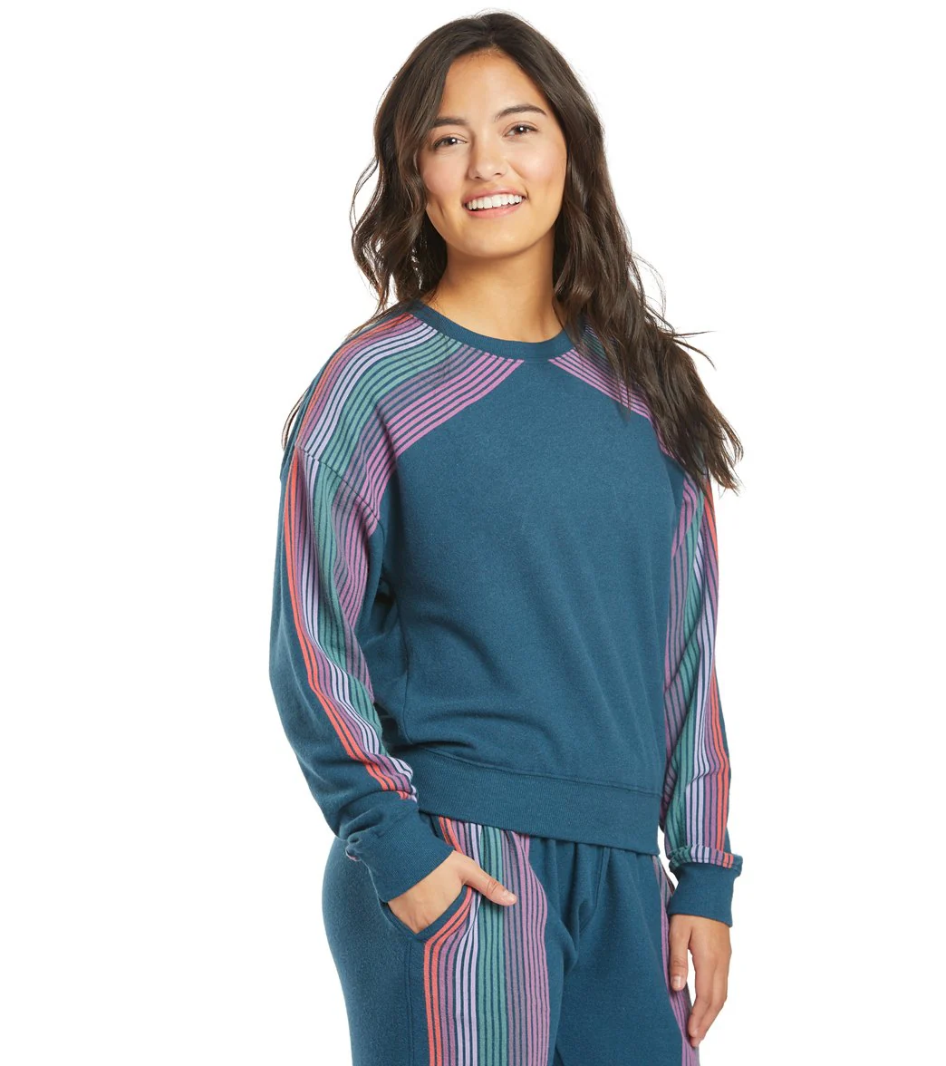 Spiritual Gangster Stripe Malibu Crew Neck Pullover