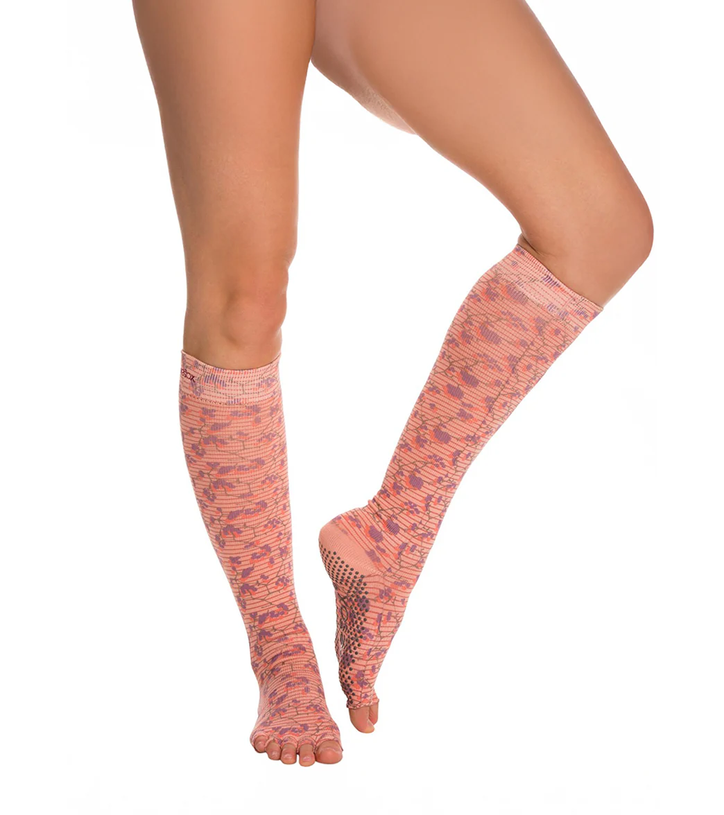 Toesox Knee High Scrunch Half-Toe Yoga Grip Socks