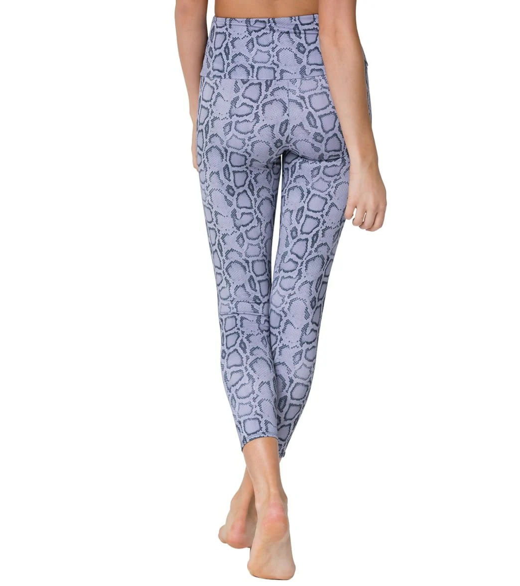 Onzie High Waisted Basic 7/8 Yoga Leggings Lavender Cobra