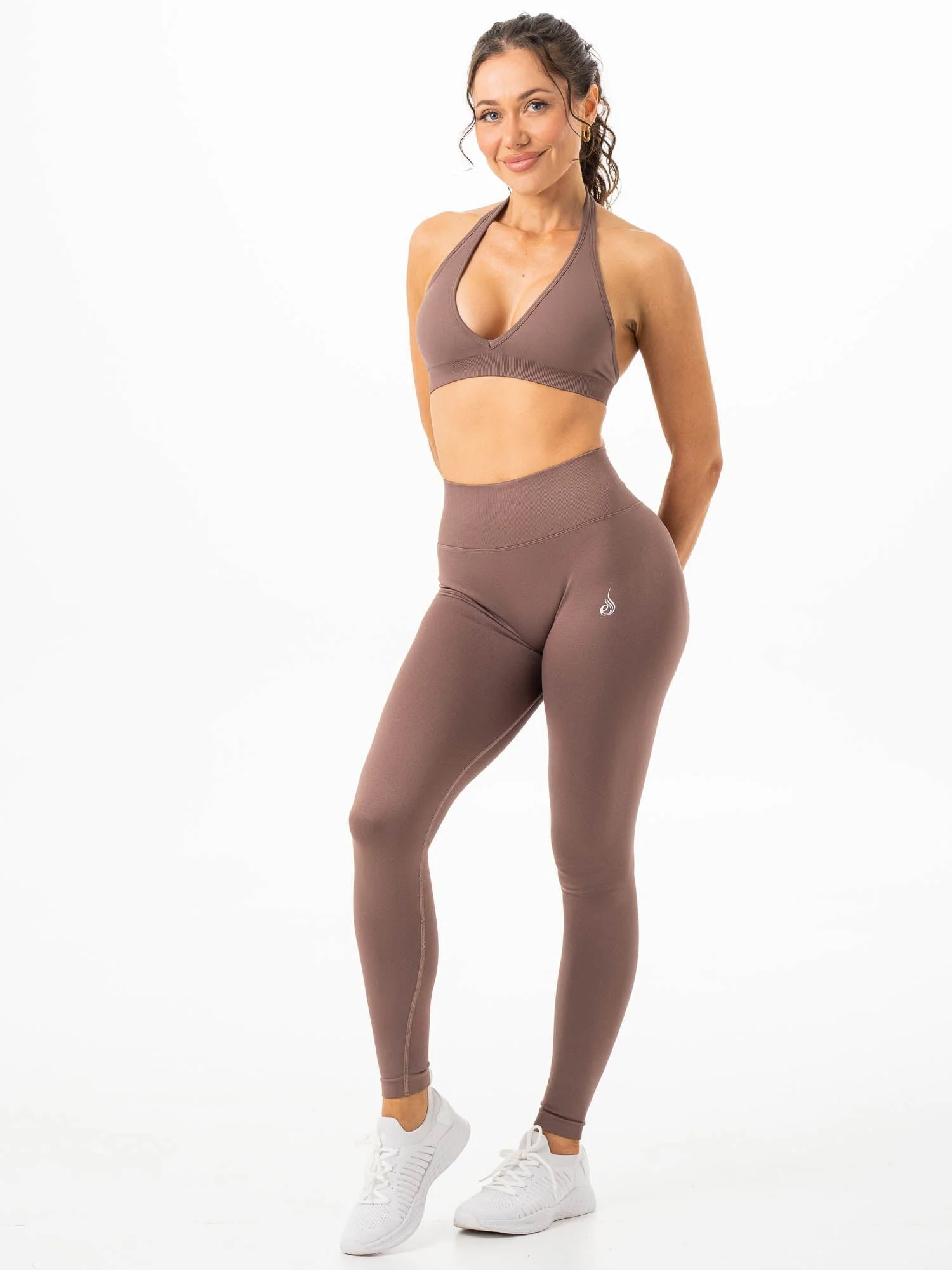 Sculpt Seamless Halter Bra - Mocha