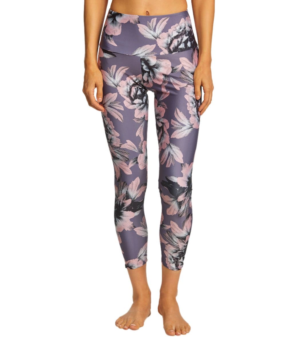 Onzie High Waisted Basic 7/8 Yoga Leggings Peony