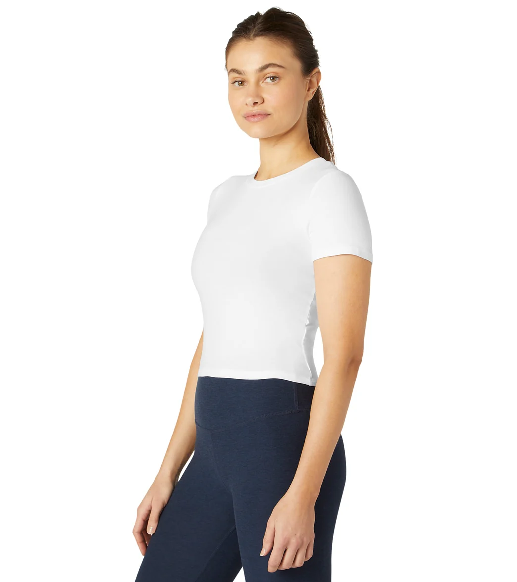 Beyond Yoga Featherweight Peekaboo Cropped Tee