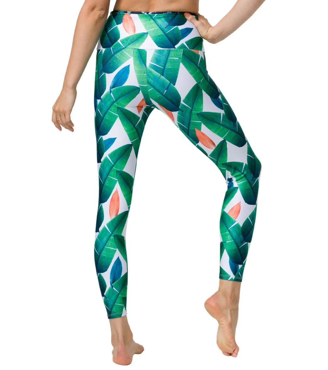 Onzie High Waisted Basic 7/8 Yoga Leggings Cabana