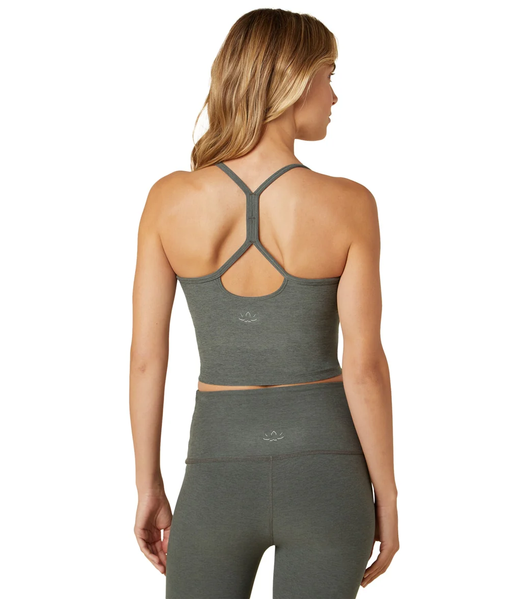 Beyond Yoga Spacedye Slim Racerback Cropped Tank Pewter Heather