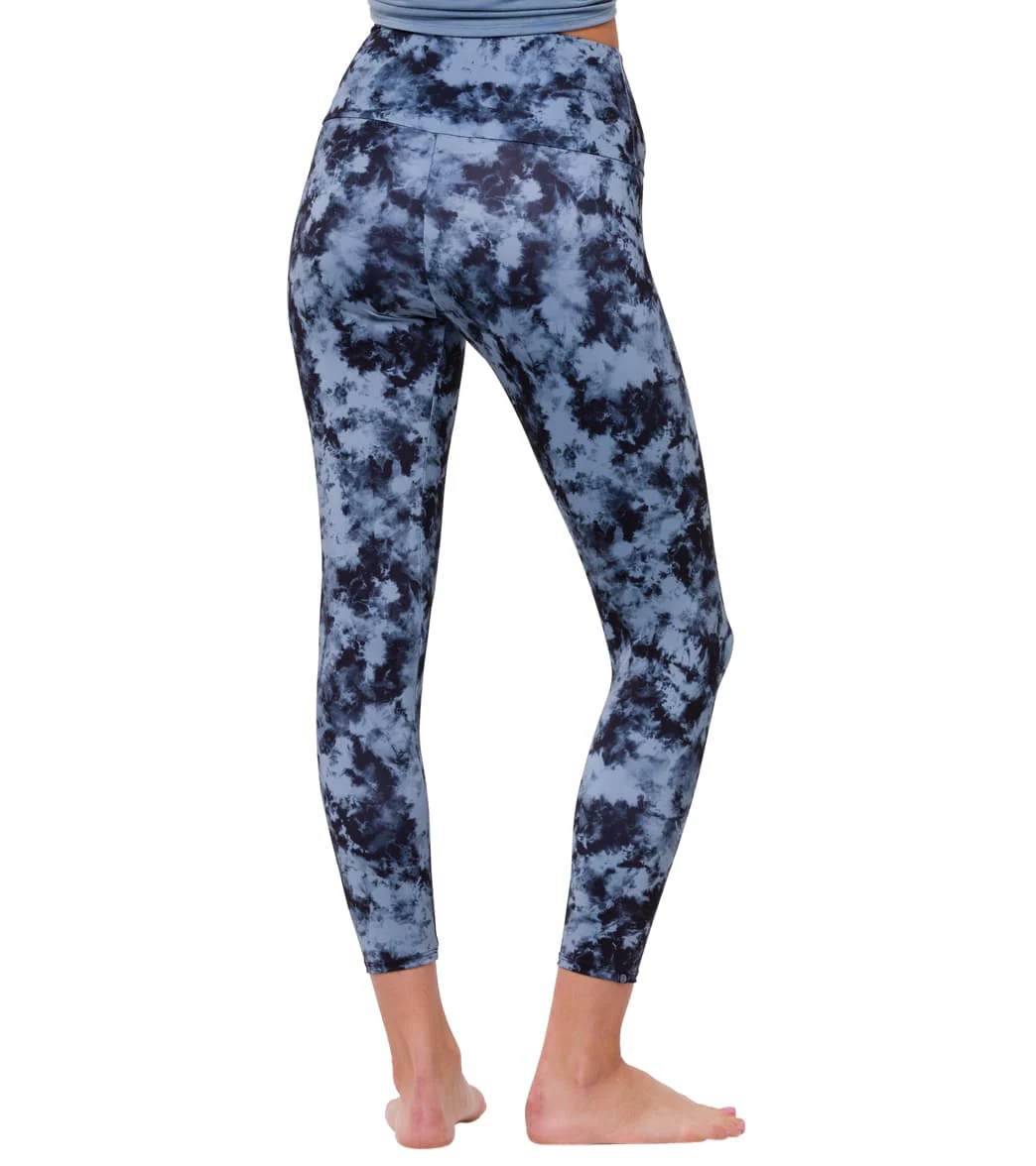 Onzie High Waisted Basic 7/8 Yoga Leggings Moonstone Acid Wash