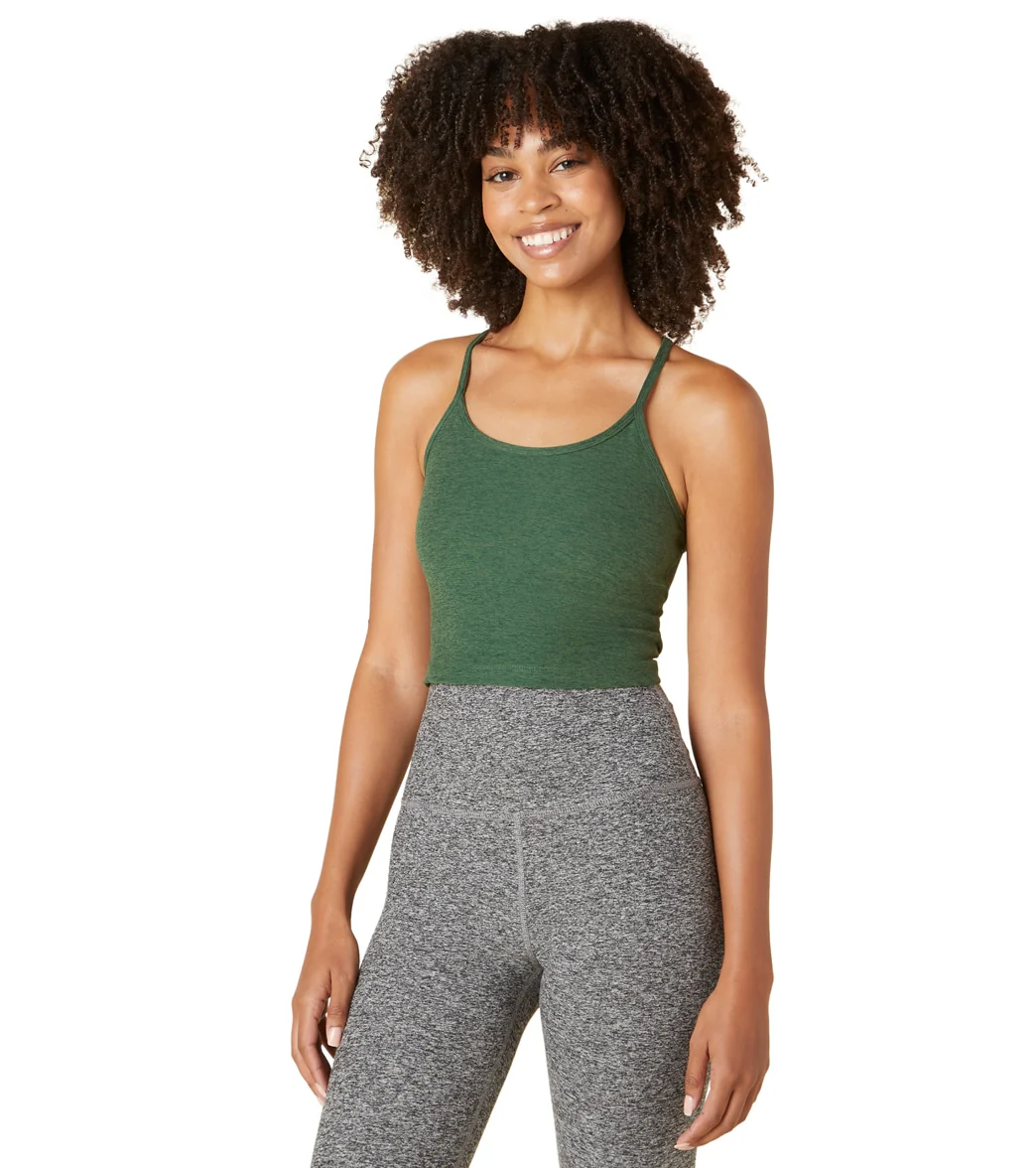Beyond Yoga Spacedye Slim Racerback Cropped Tank Vetiver Green-Pine