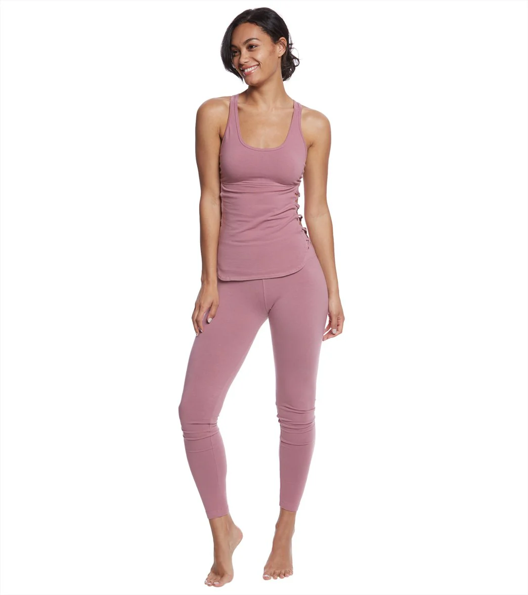 Hard Tail Flat Waist Cotton Ankle Yoga Leggings