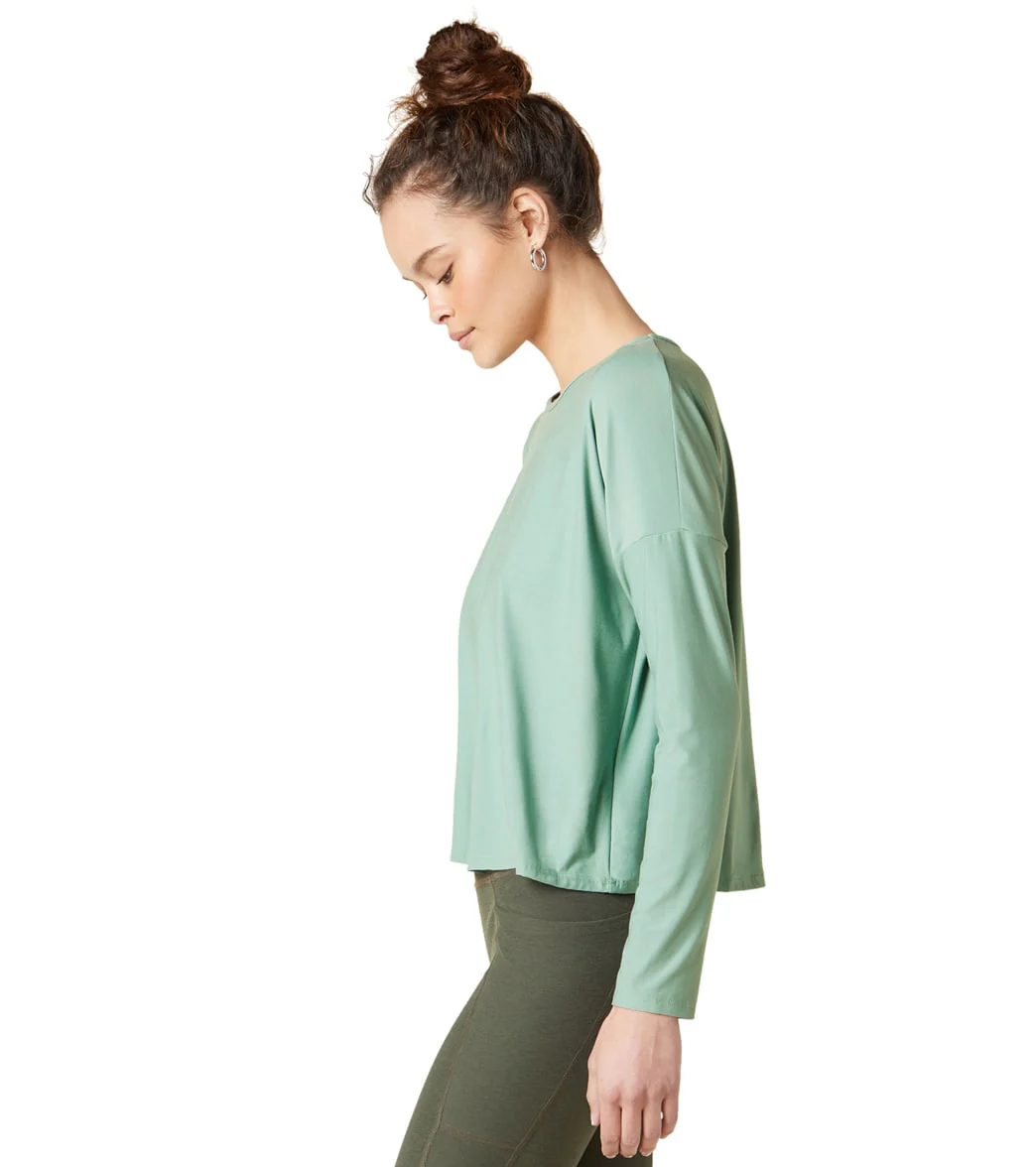 Beyond Yoga Featherweight Morning Light Cropped Pullover