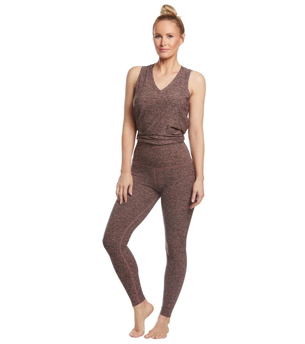 Beyond Yoga Spacedye High Waisted Caught In The Midi 7/8 Yoga Leggings Black/Pink Lei