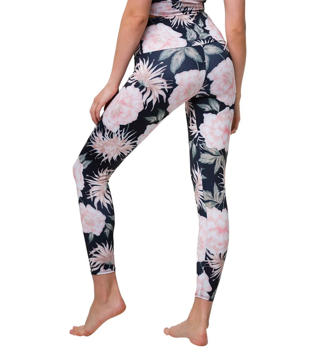 Onzie High Waisted Basic 7/8 Yoga Leggings First Bloom