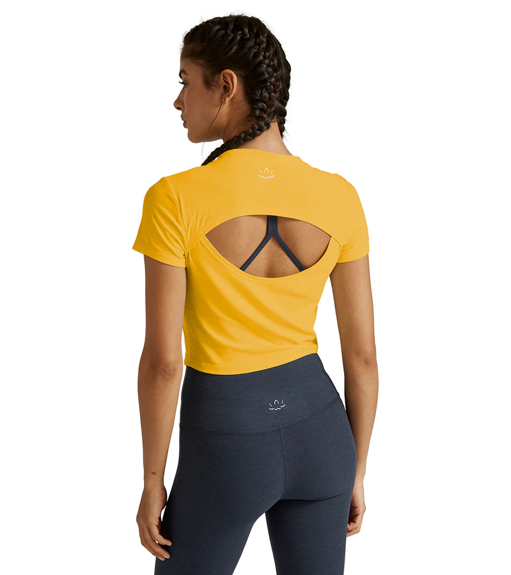 Beyond Yoga Featherweight Perspective Cropped Tee