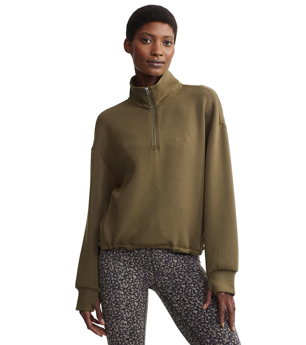 Varley Sian Cropped Half Zip Midlayer Pullover