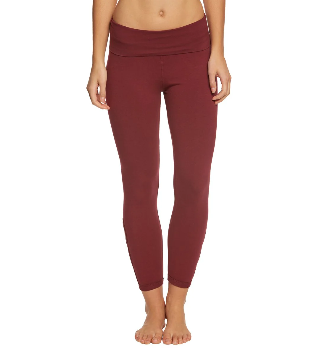 Hard Tail Contour Rolldown Cropped Cotton Yoga Leggings