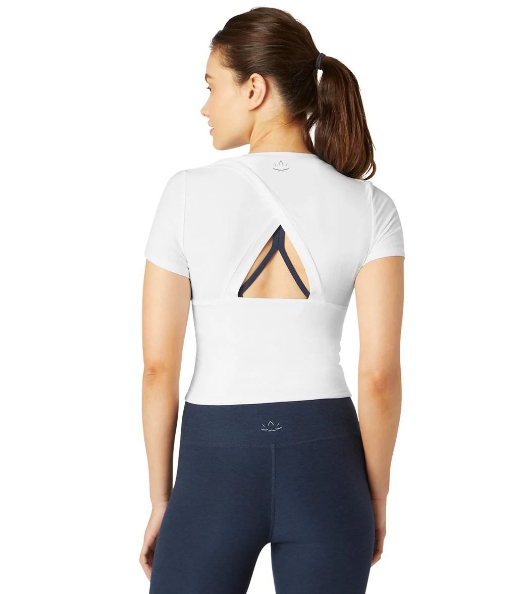 Beyond Yoga Featherweight Peekaboo Cropped Tee